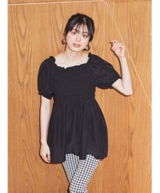 earth music&ecology ２ｗａｙショルダーシャーリングチュニック