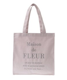 Maison de FLEUR ブランドロゴ刺繍スクエアトートバッグ