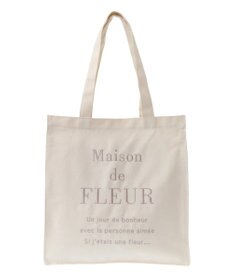 Maison de FLEUR ブランドロゴ刺繍スクエアトートバッグ