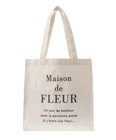 Maison de FLEUR ブランドロゴ刺繍スクエアトートバッグ