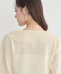 earth music&ecology レース襟カーディガン