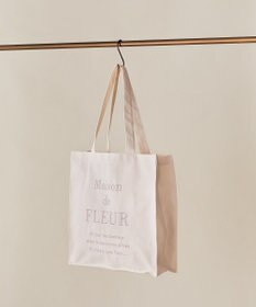 Maison de FLEUR ブランドロゴ刺繍スクエアトートバッグ