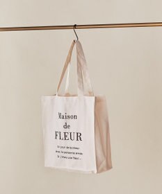 Maison de FLEUR ブランドロゴ刺繍スクエアトートバッグ