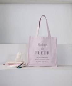 Maison de FLEUR ブランドロゴ刺繍スクエアトートバッグ