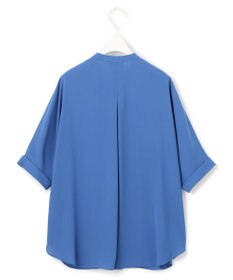 ICB L 【新色追加・接触冷感・UVケア・速乾・洗える】BackSatinAmunzen 5分袖バンドカラーブラウス