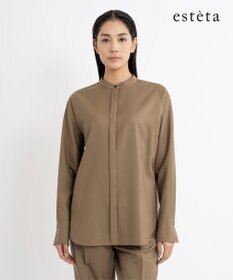 23区 S 【エステータ】ウールツイル バンドカラーシャツ