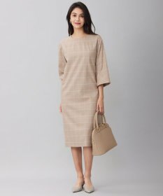 自由区 L 【洗える】ウィンドウペーンチェック ワンピース