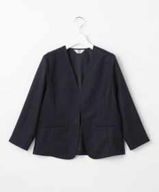 J.PRESS LADIES 【セットアップ対応・洗える・UVケア・速乾】 OXIJEWELストレッチ ノーカラー ジャケット