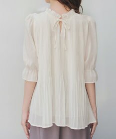 Tiaclasse 【前後2way・洗える】シアープリーツブラウス