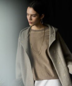 23区 ラクーンブレンドダブルフェイス ニット フーディー