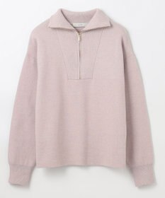 ANY スウェットライクハーフジップニット