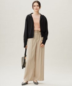 自由区 【カタログ掲載・接触冷感・UVケア・洗える】フルダルスパンマイクロピーチワイドストレート パンツ