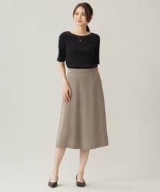 自由区 【洗える】ソフトリブ5分袖 Tシャツ