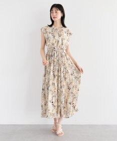 YECCA VECCA ぼかし柄プリーツワンピース