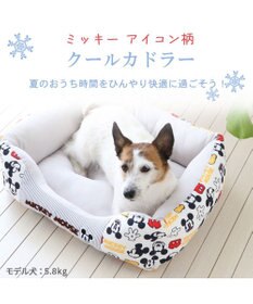 PET PARADISE ディズニー ミッキーマウス アイコン柄 四角  クール カドラーベッド（57×45cm）