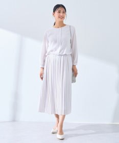 YECCA VECCA ジョーゼットプリーツワンピース