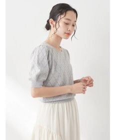 earth music&ecology アーガイルスカシパールニットプルオーバー