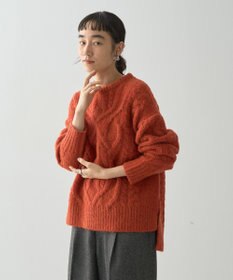 AMERICAN HOLIC ローゲージアラン柄ニットプルオーバー