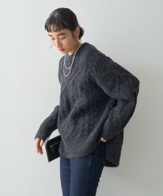 AMERICAN HOLIC ローゲージアラン柄ニットプルオーバー