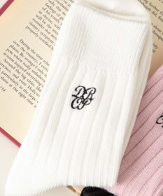 WEGO ガーリーロゴ刺繍ソックス