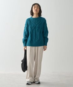 AMERICAN HOLIC ローゲージアラン柄ニットプルオーバー