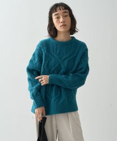 AMERICAN HOLIC ローゲージアラン柄ニットプルオーバー