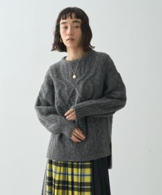 AMERICAN HOLIC ローゲージアラン柄ニットプルオーバー