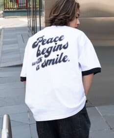 WEGO 【ユニセックス着用ITEM/MLサイズ展開】アクセ付きリンガーグラフィックT（SS）