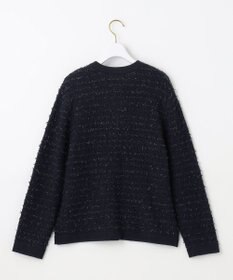 ANY SIS 【洗える】ノーカラーツイードニット カーディガン