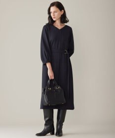 自由区 S 【洗える】ウールミックスストレッチツイル ワンピース