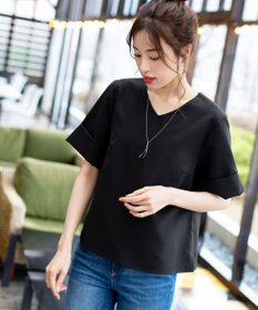 Tiaclasse L 【洗える】ゆったりシルエットの幅広カフスブラウス