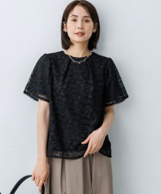 組曲 【ご好評につき再登場】フラワーレースブラウス ブラック系