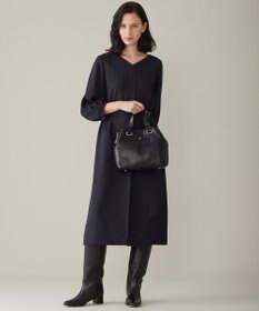 自由区 S 【洗える】ウールミックスストレッチツイル ワンピース