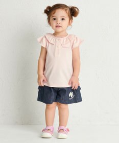 MIKI HOUSE HOT BISCUITS 【70-110cm】 天竺素材 フリル 半袖Tシャツ