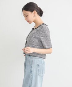 earth music&ecology ＳＥＴ２点ギンガムメロ－カーデ＋リボンタンク