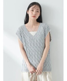 earth music&ecology クロッシェラインニットベスト