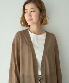 YECCA VECCA シアーニットロング丈カーディガン