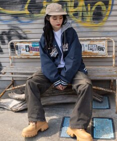 WEGO 【ユニセックス着用ITEM】2WAYフードワッペンスタジャン