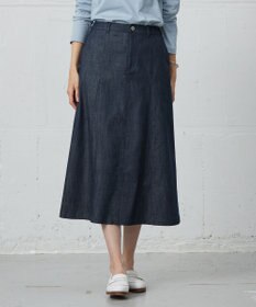 J.PRESS LADIES 【洗える】セルロースシャンブレー フレアー スカート