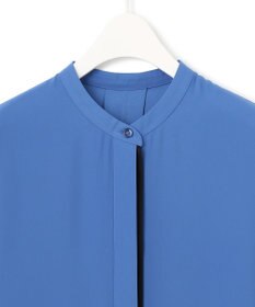 ICB L 【新色追加・接触冷感・UVケア・速乾・洗える】BackSatinAmunzen 5分袖バンドカラーブラウス