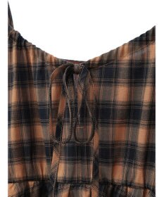 Green Parks チェックペプラムキャミワンピース