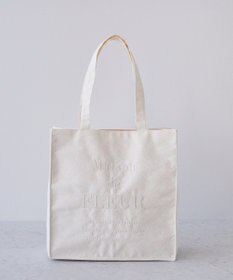 Maison de FLEUR レースロゴ刺繍スクエアトートバッグ