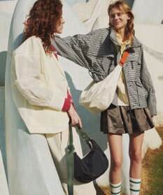 LeSportsac MED HAMMOCK ADJ BAG/ディープシー/ボトルグリーンウェビング