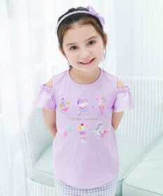ANY KIDS スイーツ オン・オフショルダー Tシャツ