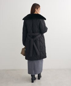 Green Parks ファー衿ダイヤキルト中綿コート