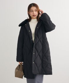 Green Parks ファー衿ダイヤキルト中綿コート