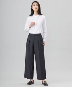 J.PRESS LADIES 【洗える】ANASTASIA milled ツータック ワイド パンツ