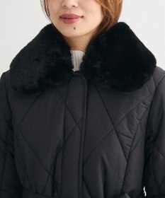 Green Parks ファー衿ダイヤキルト中綿コート