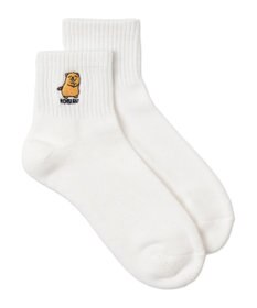 WEGO モチーフロゴ刺繍アンクルパイルソックス