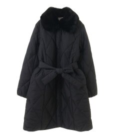 Green Parks ファー衿ダイヤキルト中綿コート